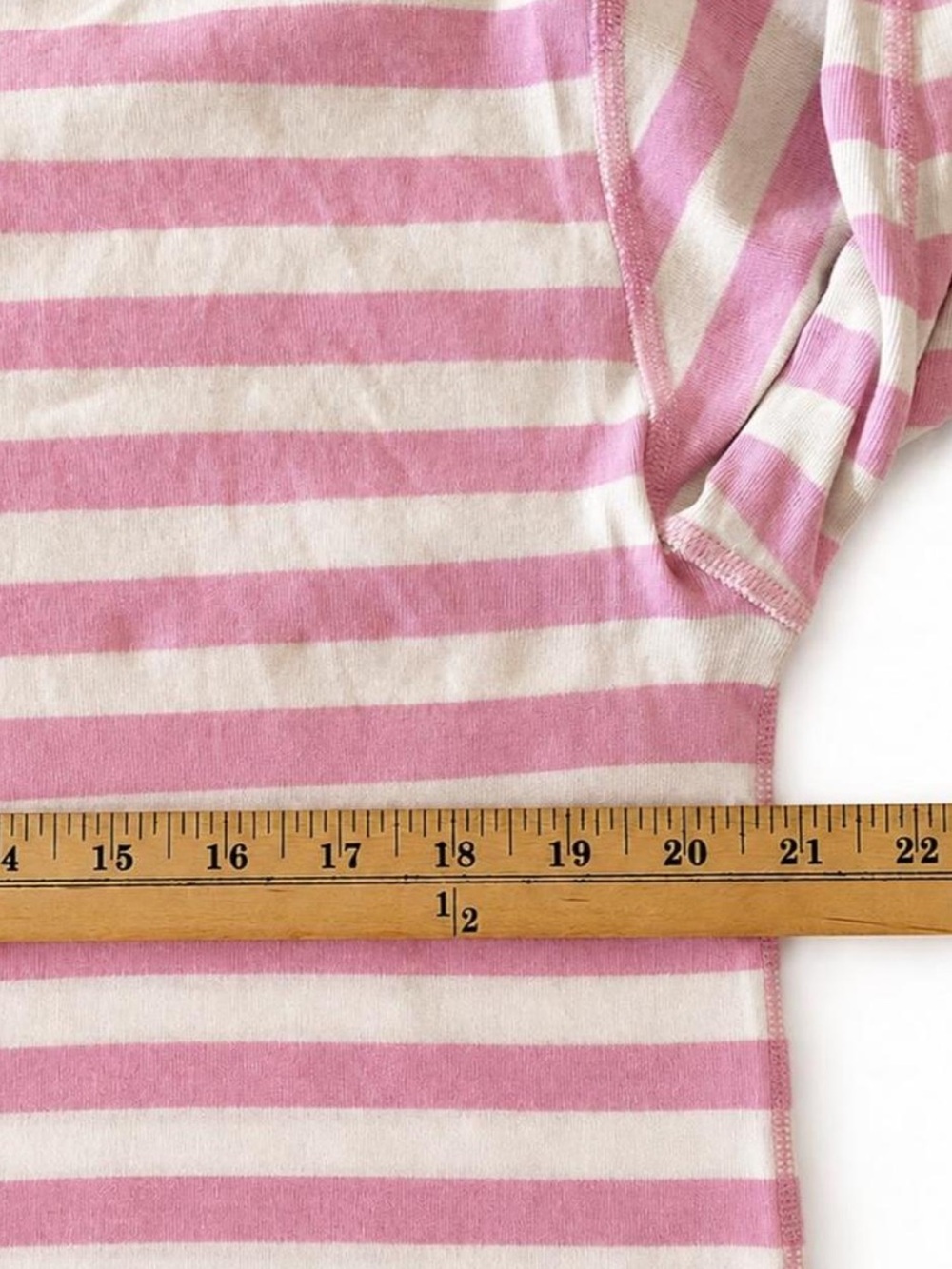 Hanna Andersson Pink Cream Striped Cotton Long Sleeve Top L Preppy Scandinavian - Picture 7 of 7